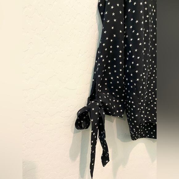 MADEWELL | Silk Star Print Blouse Black White | Size Small - Picture 4 of 9